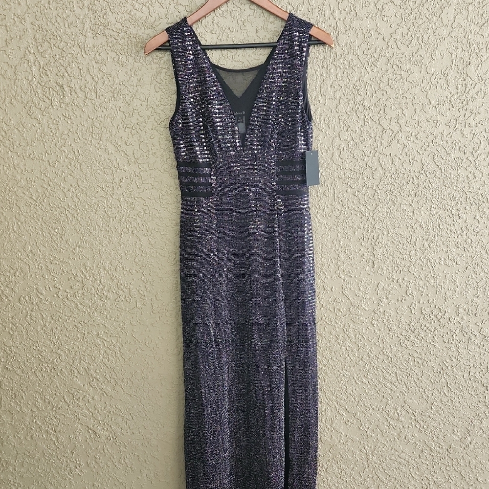 Alexa B Nites Black Sparkle Cutout Dress NWT